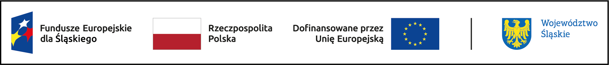 Logo Funduszy Europejskich dla Śląskiego, Rzeczpospolita Polska, dofinansowane przez Unię Europejską